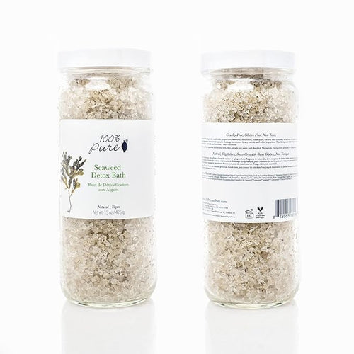 100% PURE Seaweed Detox Bath Soak, Bath Salts for Relaxation, Made with Eucalyptus Essential Oil, Spa Kit for Home, Bath Soak with Essential Oils - 15 Oz