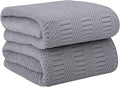 JML Bath Towels Set of 2, 30" x 60", Large Microfier Body Towel for Adult, Oversized, Soft, Super Absorbent, Fast Drying, Use for Sauna, Salon, Gym,Sport, Fitness, Yoga, Diamond Cross Grid Gray