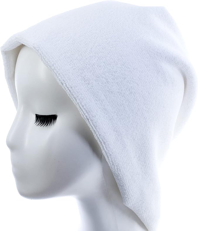 POLYTE Professional Quick Dry Lint Free Microfiber Hair Drying Salon Towel, 16 x 29 in, 12 Pack (White)