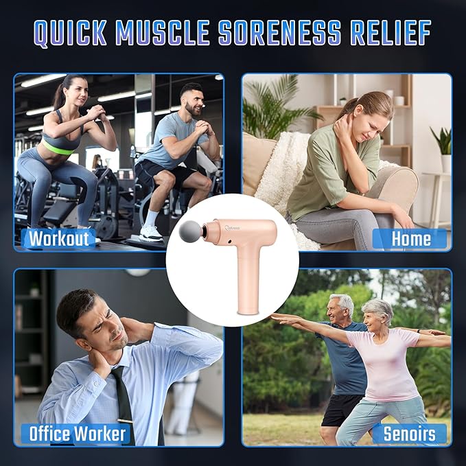 cotsoco Massage Gun Deep Tissue, Mothers Day Gifts for Mom, Muscle Massage Gun with 9 Attachment Heads 20 Speeds & Silent Brushless Motor for Pain Relief, Handheld Percussion Back Massager Gun(Pink)