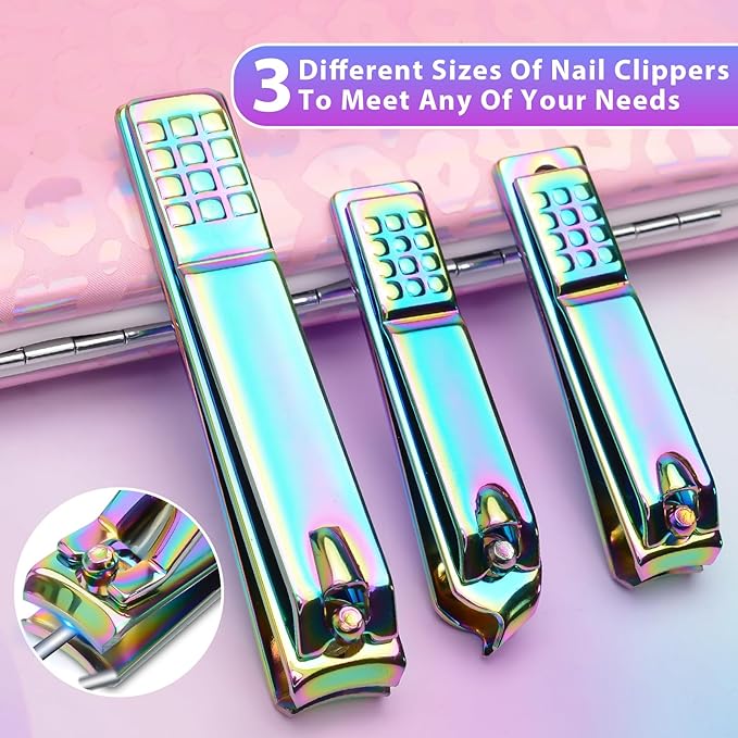 CGBE Nail Clippers Set, Manicure Set Pedicure 12 Pieces Stainless Steel Manicure Kit Professional Grooming Care Tools with Luxurious Travel Case