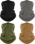 ROXUN 4 Pack Neck Gaiter, Cooling Breathable Face Mask UV Protection Scarf Hiking Bandana for Men/Women