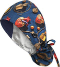Satin Lined Scrub Caps with Buttons & Sweathand, Surgical Caps for Women