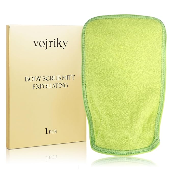 1PCS (GREEN) Durable Body Scrub, Dead Skin Remover & Body Scrubber Exfoliator, Body Exfoliating Gloves for Shower, washcloth exfoliating, exfoliating glove for Smooth Skin