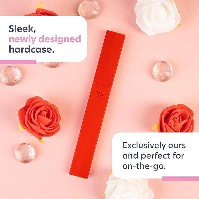 Bona Fide Beauty Czech Glass Nail File for Natural Nails (Black Red), 1Pc Crystal Nail Filer with Case Made in the EU