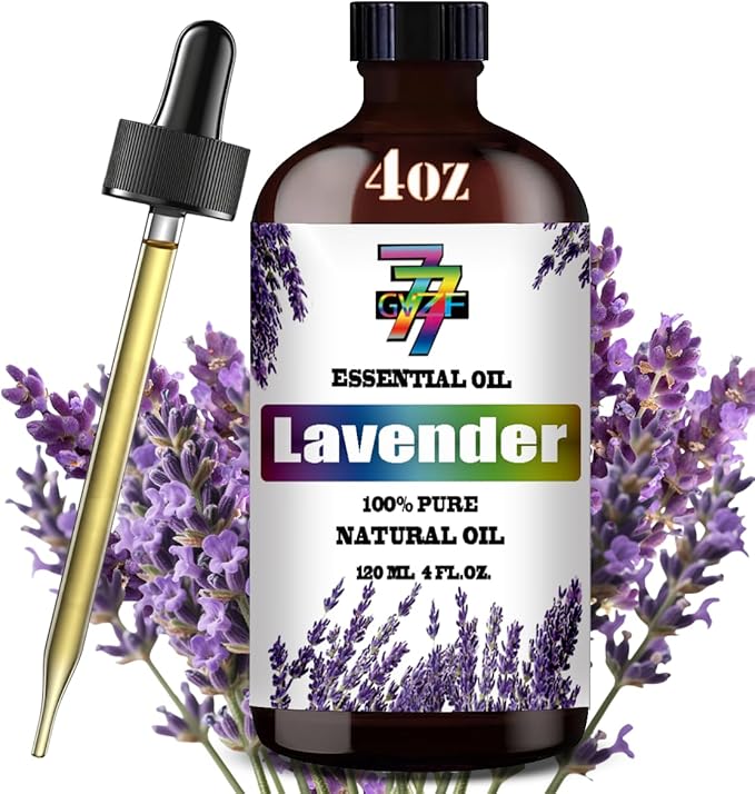 Lavender Essential Oil - GV77ZF Lavender Oils for Diffusers, Humidifiers, DIY Candles, Soap, Cleaning, Home, Office, Yoga, Massage, Gifts - 4 fl oz (120 ml)