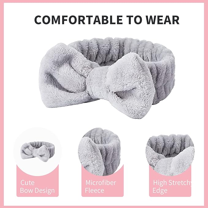 WSYUB Spa Headband, Makeup, Fluffy Makeup Headbands, Slumber Party Supplies, Facial Headbands Headband for Washing Face,Easter Basket Stuffers Gift