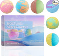 6PCS Bath Bombs Gift Set,Rainbow Bubble Spa Bath Bomb for Her Him Wife Girlfriend Women Relaxing