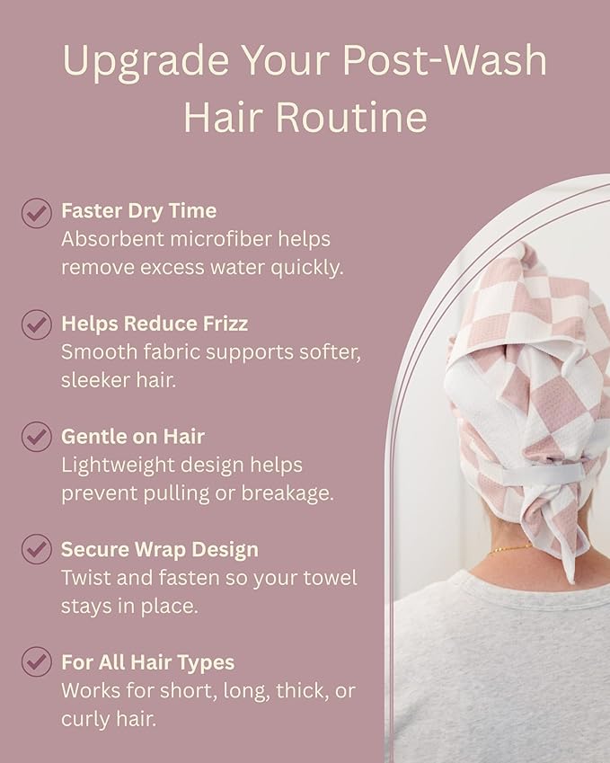 Microfiber Hair Towel Wrap for Women - Anti-Frizz Quick Dry Hair Wrap for Long Hair - Hair Towels for Women, Hair Drying Towel Wrap - Floral Butterfly