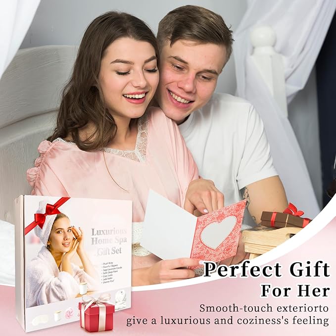 my novel things Birthday Gifts for Women, Bathrobe Set, Spa Robe and Slippers set with Scented Candle Self Care 7 Pack for Christmas Thanksgiven Valentine's Day Gift Unique for Her Mother Mom Girl