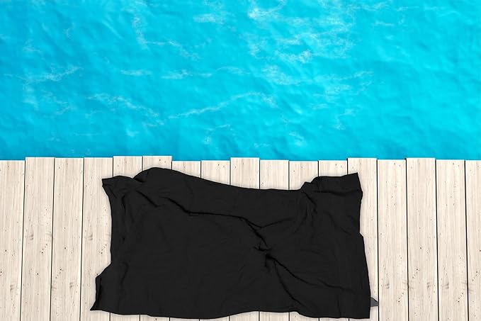 Medium Bath Towels Bulk Set of 12 – 100% Cotton Terry – 24" x 48" – Quick Dry, Soft & Highly Absorbent – Black Towels for Bathroom, Gym, Spa, Pool & Daily Use
