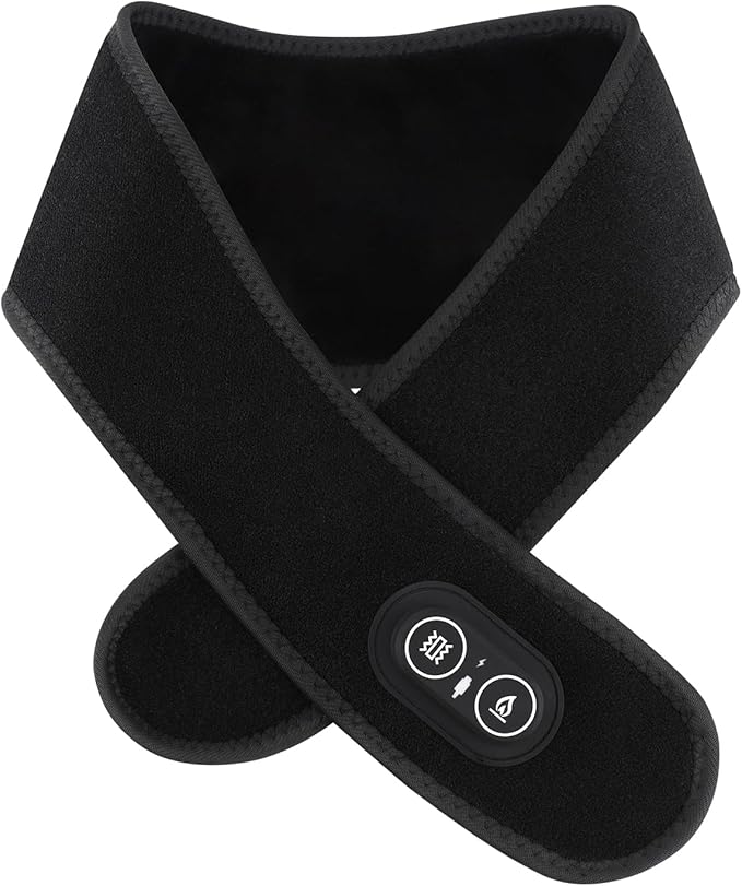 Cordless Neck Massager with Heat, Red Light Therapy for Neck, Neck Heating Pad for Pain, Heated Neck Wrap, 660nm 850nm, FSA Eligible HSA, Heated Neck Massager, 3000mAh Battery, Black