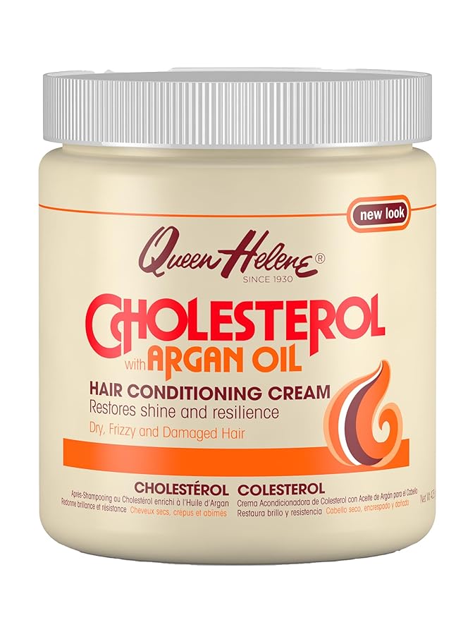 QUEEN HELENE Cholesterol Hair Conditioning Creme Argan Oil, 15 oz | Deep Moisture