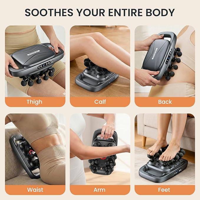 Envyvip 20-Head Massage Gun Set, Back Massager for Pain Relief Deep Tissue, Multi Head Ball Massager Gun for Body, Butt, Lower Back, Leg, Arm, Foot - 3 Modes 30 Speeds - Gifts for Men, Women, Dad, Mom