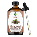 SVA Cedarwood Essential Oil – 4 Fl Oz – 100% Natural Cedar Cupressus Funebris Oil - for Diffuser, Hair Care, Face, Skin Care, Aromatherapy, Scalp and Body Massage, Soap and Candles - with Dropper