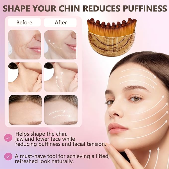 Lymphatic Contour Face Brush, Super Soft Manual Lymphatic Drainage Massager for Sculpting, Relieve Fatigue & Reduce Puffiness, with Portable Case Suitable for Facial Cleansing and Massage (1-PCS)