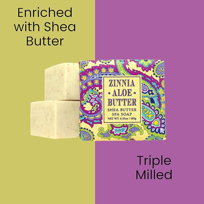 Greenwich Bay Mini Botanical Soap Bars – 12 Pack 1.9 oz Each – Individually Wrapped Guest Soaps for Airbnb, Spa, Travel, Bath – Travel Size Bar Soap Set, Zinnia Aloe Butter