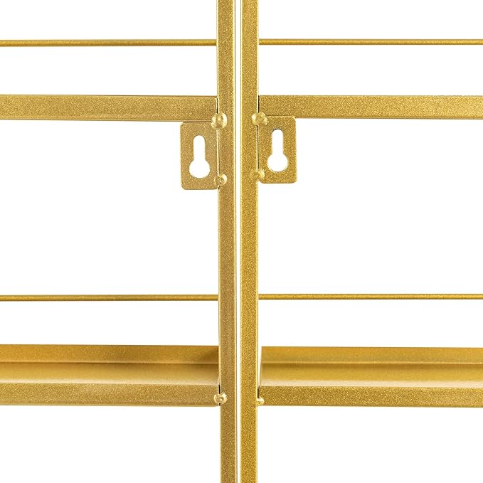 Nail Polish Organizer Wall Mounted, 3Pcs 5-Tier Nail Polish Storage Rack, Metal Nail Polish Storage Holder, Multifunctional Organizer for Essential Oil Perfume at Home Salon Spa(Gold)