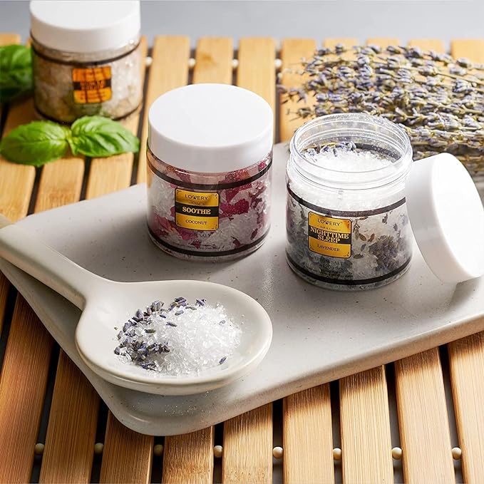 Mothers Day Gifts for Mom, Epsom Bath Salts Gift Basket Set, Self Care Salt with Essential Oil, Gifts for Women, Her, Mother, Lavender, Eucalyptus, Lemon, Coconut, Tea Tree, Honey Almond