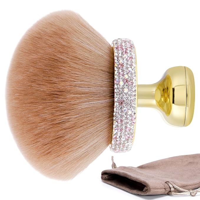 UNIMEIX Extra Large Body Makup Brush for Self Tanner Blend and Blur Body Brush, 3.2 Inch Wide-headed Sunscreen Applicator for Face, Legs, Body, Powder, Cream and Foundation (Gold)