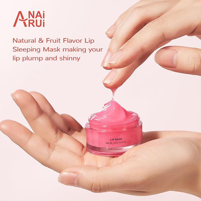 Hydrating Lip Mask Set, Lip Scrub & Lip Butter, Overnight Lip Treatment Set Enriched With Ceramide, Watermelon and Shea Butter, For A Softer & Smoother Lips, Overnight Lip Mask Mothers Day Gifts
