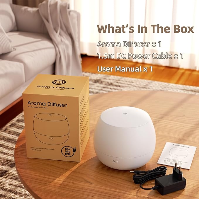 Humidifiers for Bedroom,Quiet Cool Mist Humidifier for Baby,Small Essential Oil Diffuser with Auto-Off Function, Ultrasonic Air humidifier for Plants/Home/Nursery/Office,Home Scent Diffuser (White)