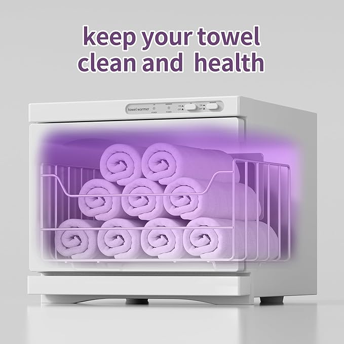 Towel Warmer, 8L Hot Towel Warmers for Facials, Salon Towel Warmers for Spa and Home,Barbershop, Esthetician.(White)