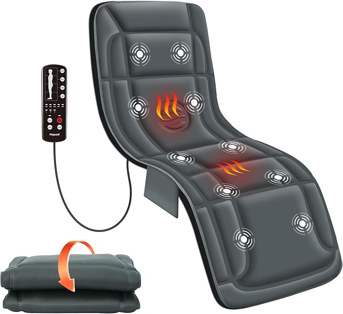 Heycool Full Body Massage Mat with Heat, Vibration Back Massage Pad for Chair, Bed, Sofa, Back Massager, Massage Chair Pad, 10 Vibration Motors& 2 Heating Levels