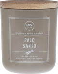 DW Home Palo Santo Wooden Wick Candle – Warm Wood & Sage Fragrance with Ambered Woods, Juniper & Spiced Pepper, Crackling Wood Wick Jar Candle, Long Burning Home Fragrance