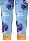Bodycology Shea Butter Body Cream, Blue Denim, 8 oz (Pack of 2)