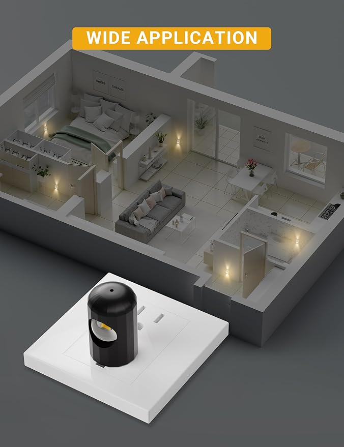 TSEXES 6 Pack LED Night Lights with Dusk to Dawn Sensor,5000K Daylight,Plug in Wall Night Lights for Kids, Kitchen, Hallway, Bathroom, Bedroom,Non-Dimmable