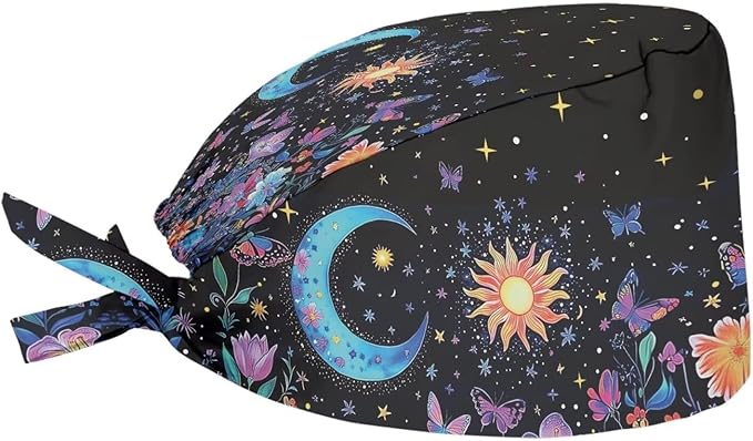 JoyLamoria Novelty Printed Cap with Sweatband Women Men Adjustable Tie Back Hats for Paiting
