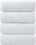 Ycosy 4 Pack Extra Large Microfiber Bath Towels Set,35x70 inches,600GSM,Less Lint Highly Absorbent Super Soft & Quick Dry,Oversized Bath Towels,Perfect for Bathroom Gym Pool,White