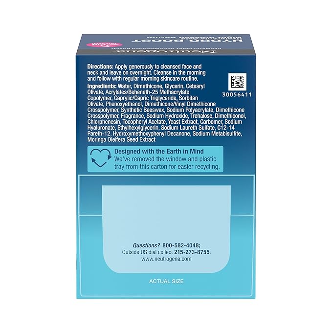 Neutrogena Hydro Boost Night Pressed Serum - with Hyaluronic Acid & Antioxidants, Hydrating Face Moisturizer that Restores & Revitalizes Skin Overnight, for Normal to Extra Dry Skin, 1.7 oz