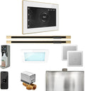 Mr Steam XDream Max Steam Shower Pkg w/iSteamX Control and Linear Steamhead in White Polished Brass