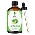 SVA Lime Essential Oil – 4 Fl Oz – 100% Natural Lime Oil - for Diffuser, Hair Care, Face, Skin Care, Aromatherapy, Scalp and Body Massage, Soap and Candle Making - with Dropper