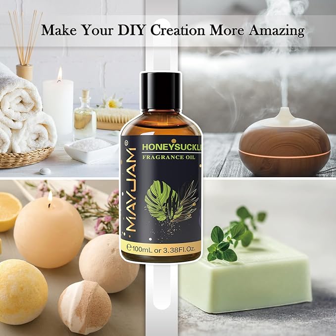 MAYJAM Honeysuckle Fragrance Oils Essential Oil - Honeysuckle Oil for Diffusers, 3.38FL.OZ/100ML Large Volume Fragrance Oil with Premium Glass Dropper