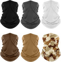 Fuinloth Neck Gaiter, 6 Pack Cooling UV Protection Bandana Face Mask Gator Scarf for Men Women