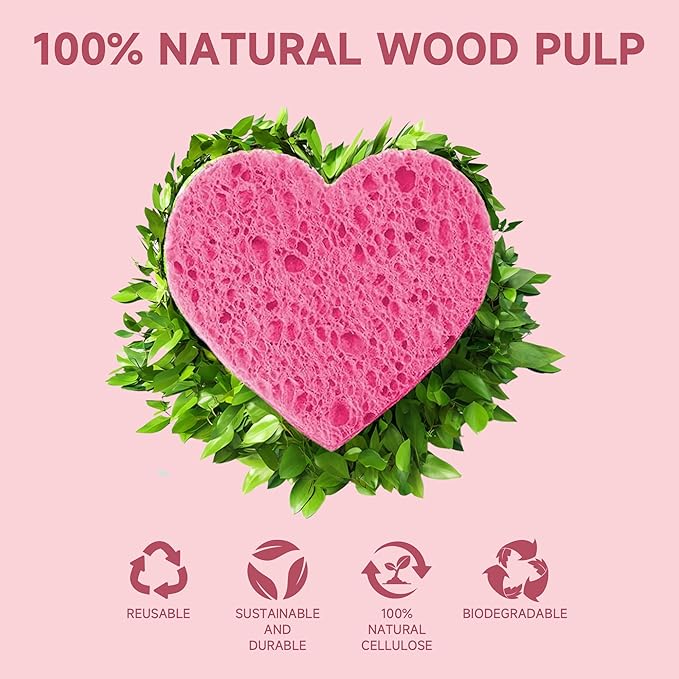 100 Count Compressed Facial Sponges 100% Natural Cellulose Eco-Friendly Makeup Sponges for Gentle Cleansing, Exfoliating & Stubborn Makeup Removal Travel for Women (pink)