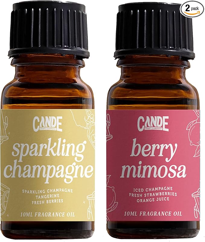 CANDECraftCo Premium Fragrance Oil – Diffuser Oils Fragrances Scented for Home, Candle Soap Making Supplies, Aromatherapy Blends for House (0.34 Fl Oz) (Champagne & Berry Mimosa)