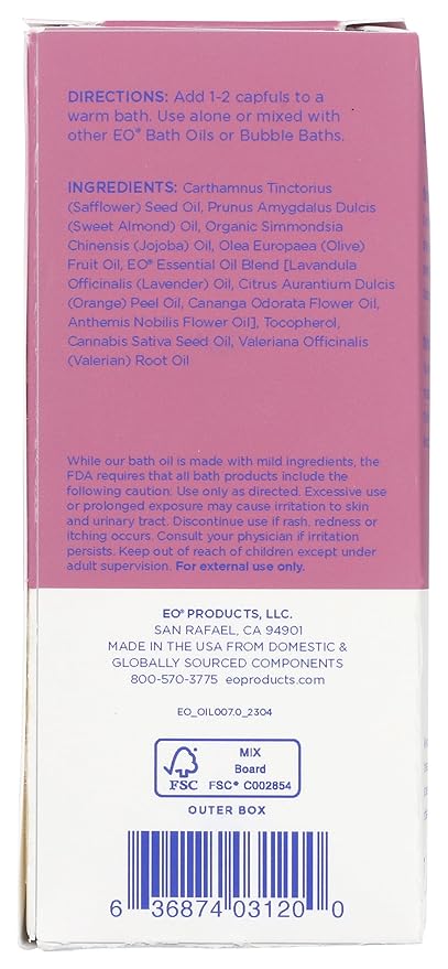 Eo, Bath Oil Chamomile Lavender, 4 Fl Oz