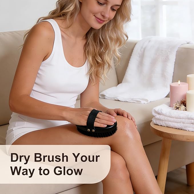 Gracekey Ionic Copper Dry Brushing Body Brush for Lymphatic Drainage & Exfoliation - Copper Body Brush to Improve Circulation, Reduce Cellulite for Glowing Skin