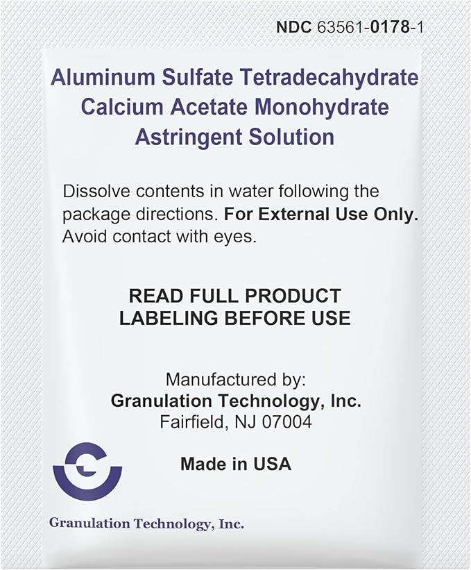 Generic Astringent Solution Medicated Soak Rash Relief - Soothing Skin Care - 12 Count (Pack of 1), White and Purple
