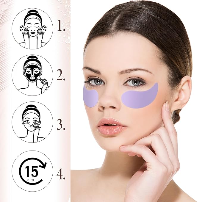 Psyqtsuary 5 Pairs Silicone Under Eye Patches, Reusable Eye Patches Plump Fine Lines & Wrinkles Washable Non-slip Silicones Wrinkle Patche Overnight for Dark Circles and Puffiness