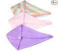 HOPESHINE Women's Soft Shower Hair Towel Twist Hair Turban Wrap Drying Cap Great Gift for Women (Purple+Pink + Rainbow
