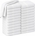 HOME ESSENTIALS Salon Towels (15 x 25 inches) 24 Pack, White Hand Towels for Bathroom, Quick Dry Gym Towels, Spa Face Towel, Absorbent Cotton Towels for Barber, Gym, Bath, Pedicure and Home Hair Care
