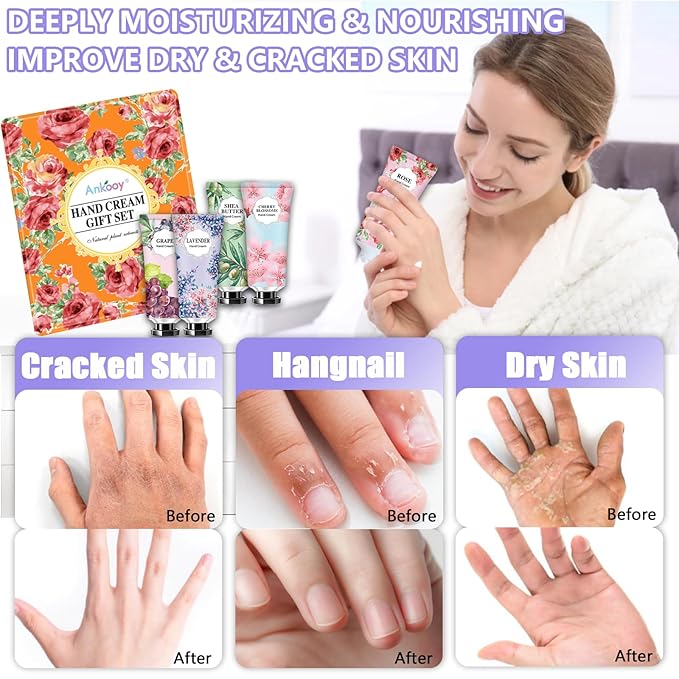 10 Pack Hand Cream Gifts Set,Mothers Day Gifts,Teacher Appreciation Gifts,Thank You,Nurse Gifts,Birthday Gift for Women,Natural Plant Fragrance Scented Hand Lotion Travel Size Mini Lotion Shea Butter