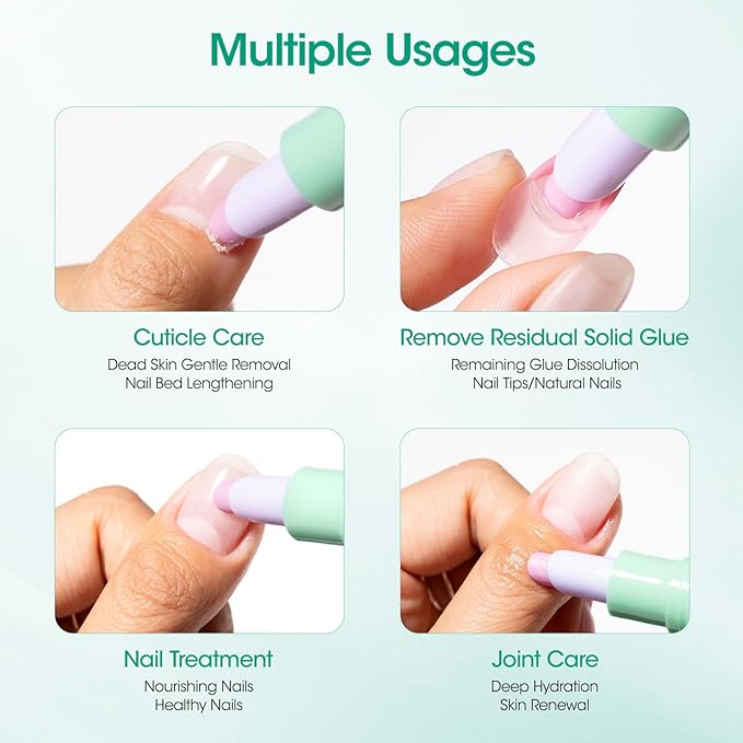 Gellen 6ml Ceramic Cuticle Oil Pusher Pen, Cuticle Remover & Cuticle Oil Pen, Nail Care Pen for Hangnails & Damaged Nails, Gentle Cuticle Pusher Tool for Beginners, Nourishing & Healthy Ingredients
