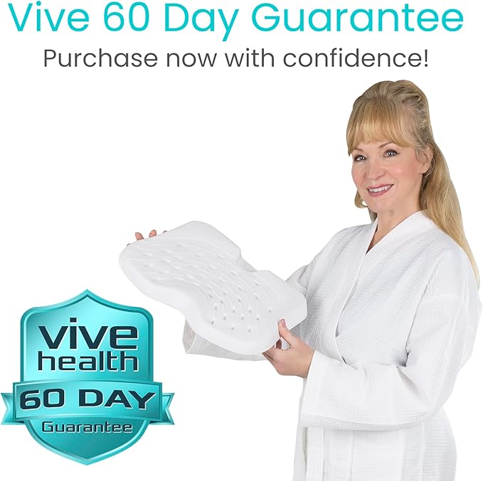 Vive Shower Seat Cushion - Comfortable Support for Pain Relief - Waterproof, Soft Padded & Non Slip for Tub Chairs, Transfer Benches, Bath Stool, Bathtubs - for Seniors, Elderly, Handicap & Disabled