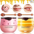 2 Pack Bee Lip Balm Honey Pot, Honey & Strawberry Lip Mask Propolis Lip Mask Moisturizing Hydrating Prevention Dry and Cracked Lip Scrubs Exfoliator (Honey+Strawberry)